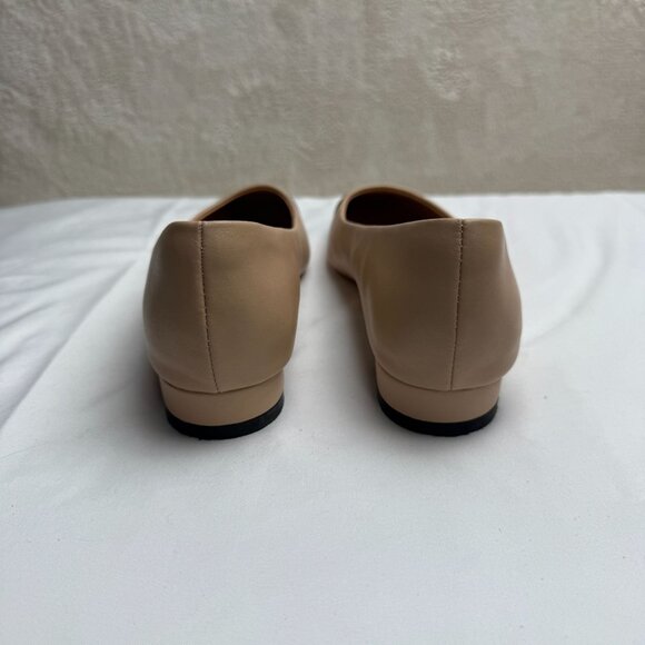 Designer Inspired Beige & Black Cap Toe Ballerina Flats Size 40 (US 9) old money - Picture 8 of 12